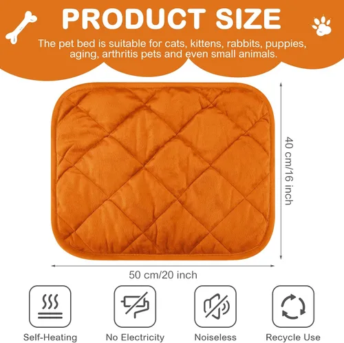 Miniatura 47 de Paquete de 4 Almohadillas Autocalentables para Gatos, Alfombrilla Autocalentable para Perros que Refleja el Calor Corporal, Almohadilla Térmica