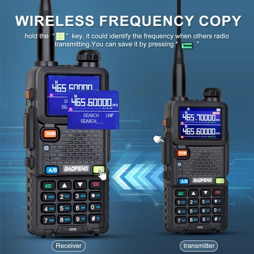 Miniatura 7 de BAOFENG 5RM GMRS - Radio de mano, UV-5G Plus (4 baterías de 2500 mAh), radio bidireccional de 5 W de largo alcance multibanda con 999 canales