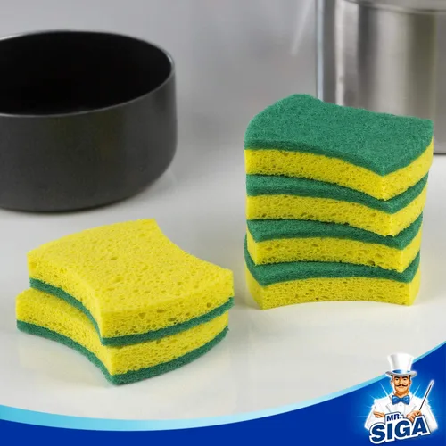 Miniatura 9 de MR.SIGA Esponja exfoliante de celulosa resistente, esponja de doble cara para lavar platos para cocina, paquete de 12