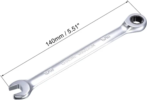 Miniatura 2 de uxcell Llave combinada de trinquete de 5/16 pulgadas SAE 72 dientes Herramientas de llave de trinquete de 12 puntos, Cr-V