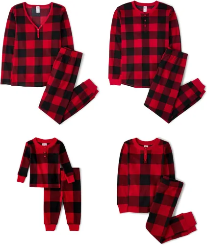 Miniatura 13 de The Children's Place Family Matching, Plaid Waffle 2 Piece Pajama Sets