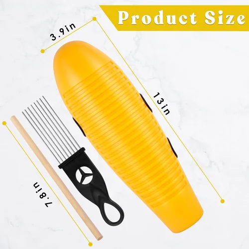 Miniatura 2 de EASTROCK Instrumento Guiro de 3.9 x 13 pulgadas, instrumento de percusión latina en forma de pez con 2 raspadores, instrumento de guiro amarillo
