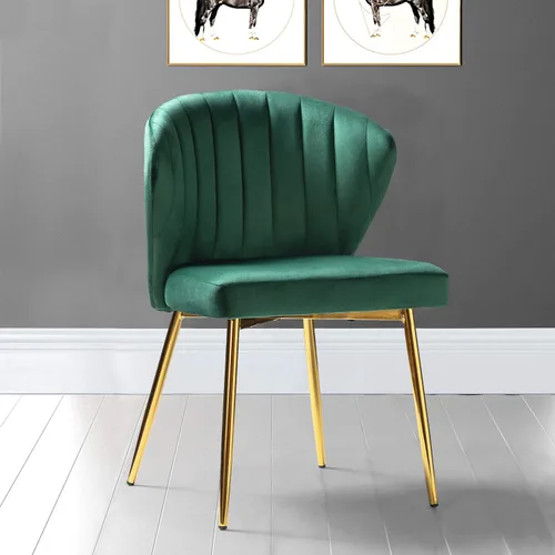 Miniatura 18 de TINA'S HOME Juego de 2 sillas decorativas, sillas laterales de terciopelo glamoroso con patas doradas, sillas de comedor tapizadas de mediados
