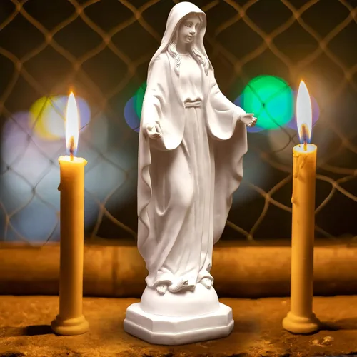 Miniatura 7 de QIANLING Estatua de Virgen María de 12 pulgadas para exteriores, decoración de patio, estatua religiosa al aire libre, protección solar, estatua