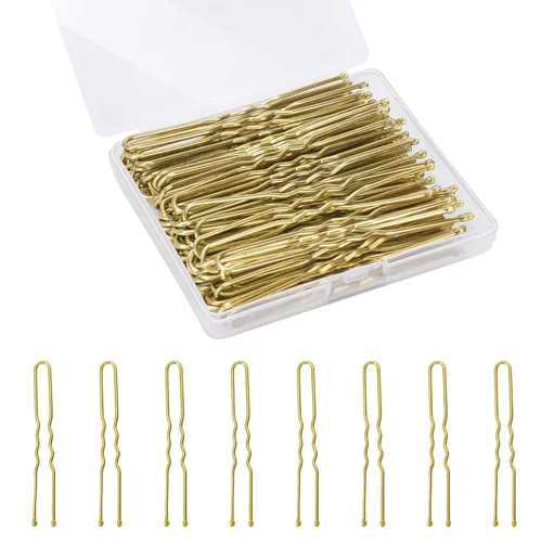 Miniatura 8 de Horquillas en forma de U, 100 unidades de 6 cm de horquillas para el pelo para moños, pinzas para el cabello para mujeres, niñas y salones