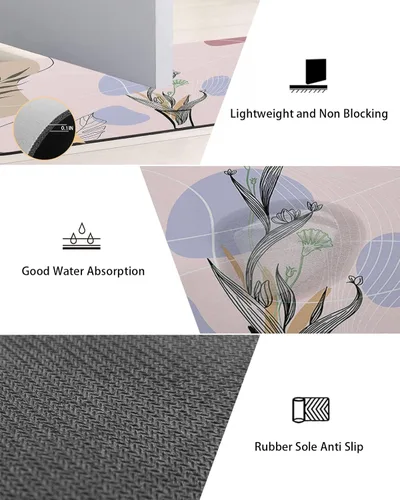 Miniatura 2 de Abstract Bath Mat for Tub,Non Slip Bathroom Floor Runner Rug Quick Dry & Absorbent Diatomaceous Earth Kitchen Shower Sink Washable Doormat,Mo-randi