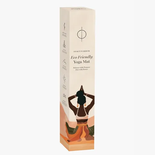 Miniatura 6 de Shakti Warrior Tapete de yoga de corcho, diseñado por artistas, tapete antideslizante ecológico de alta calidad, ideal para yoga regular y caliente