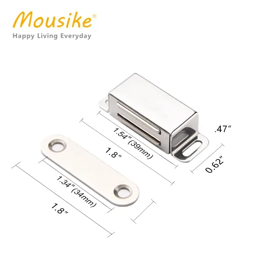 Mousike Imanes magnéticos para gabinete, cierre magnético de puerta de acero inoxidable para cocina, baño, armario, armario, armario, puerta, cajón,