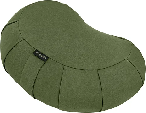 Retrospec Sedona Zafu - Cojín de meditación con relleno de casco de trigo sarraceno, soporte ajustable para equipos de yoga y pilates, funda de