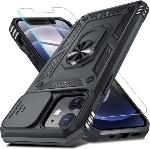Miniatura 77 de Janmitta - Funda para iPhone 14 Pro con cubierta deslizante para lente de cámara incorporada + protector de pantalla, funda de cuerpo completo