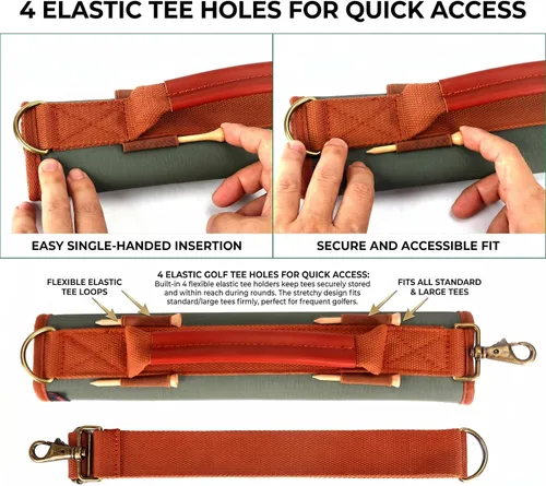 Miniatura 5 de TOURBON Bolsa de lona ligera para palos de golf con correa para el hombro Holds 4-5 Clubs, Golf Bag for Driving Range Sessions, Par 3 Courses