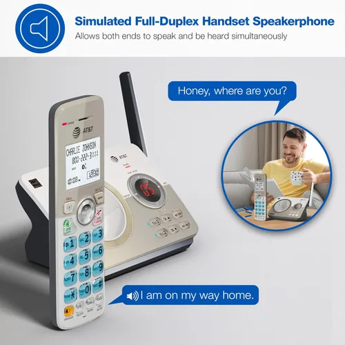 Miniatura 7 de AT&T DECT 6.0 Teléfono inalámbrico, 4 auriculares, bloqueador de llamadas inteligente, conexión Bluetooth a celda, contestador automático, pantalla