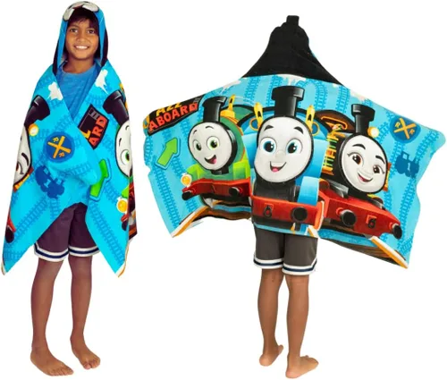 Thomas & Friends - Toalla de rizo de algodón suave con capucha para niños, súper suave, 24 x 50 pulgadas, (producto 100% oficial) por Franco Thomas