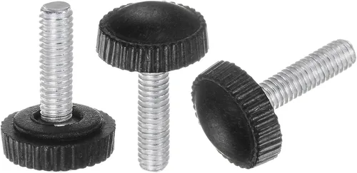 Miniatura 16 de uxcell 20 pomos moleteados de rosca métrica macho M4 x 0.236 in, pomos de sujeción de tornillo de pulgar, mango de plástico con perno roscado