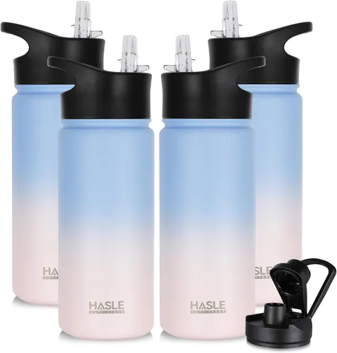 Miniatura 32 de HASLE OUTFITTERS Botella de agua aislada de 16 onzas para niños, botella de agua de acero inoxidable de doble pared al vacío, a prueba de fugas