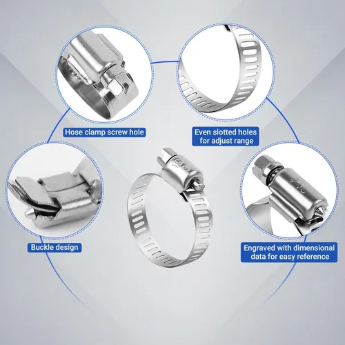 Miniatura 6 de Paquete de 30 abrazaderas de manguera de acero inoxidable – Abrazadera de línea de combustible de metal ajustable de 1/4 pulgadas ~ 1/2 pulgadas