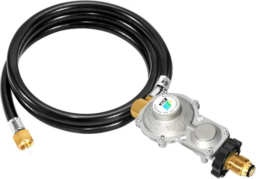Miniatura 12 de GasSaf Manguera reguladora de propano de 2 etapas de 10 pies, regulador de gas propano y manguera adecuada para generador de combustible dual