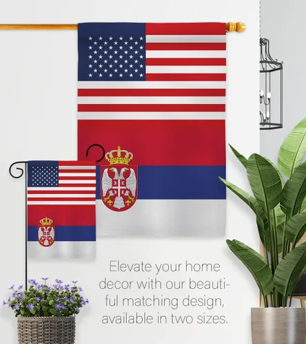 Miniatura 8 de Bandera de la Amistad de la Copa del Mundo de Serbia de Estados Unidos, asta de bandera de arte de pared para exteriores, decoración al aire libre