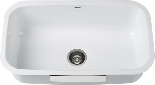 Miniatura 7 de Kraus Pintura Fregadero de cocina de acero con esmalte porcelánico de 21 pulgadas, montura por debajo, cuenco simple, en blanco, KE1US21GWH