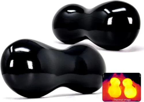 Miniatura 8 de Blissful (basalto negro) (juego de 2) Piedra sinergia - Herramientas de masaje de piedras calientes contorneadas - Calor profundo para aliviar