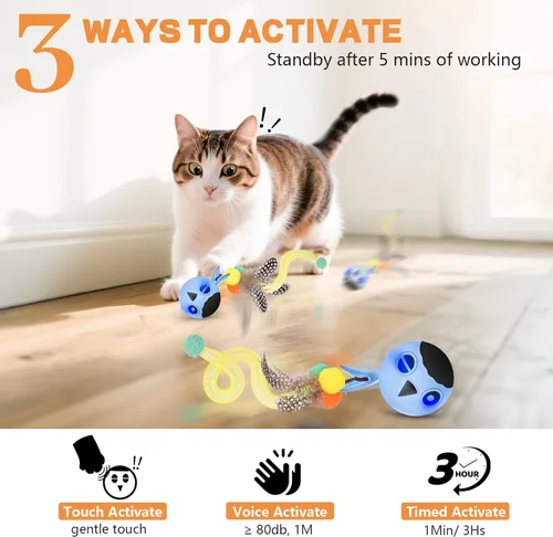 Miniatura 4 de Juguetes para gatos, juguetes interactivos para gatos de interior, juguete electrónico recargable por USB, juguete inteligente para gatitos, bola