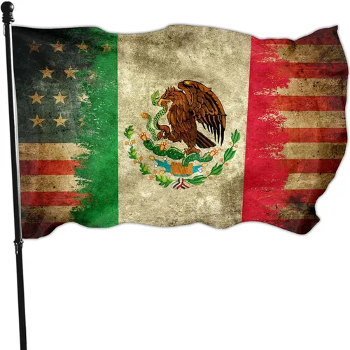 Miniatura 10 de Bandera de México – Bandera de la amistad de Estados Unidos de doble cara con Virgen María – 3 x 5 para exteriores patriótica mexicana americana