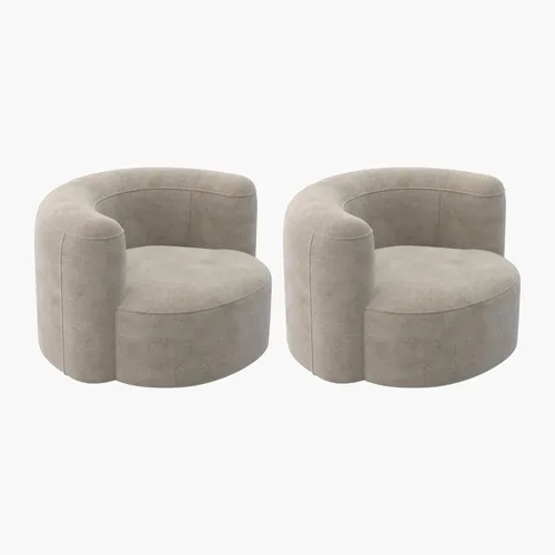 Miniatura 11 de Acanva - Sofá de terciopelo con respaldo curvo y diseño moderno de lujo, sofá minimalista cómodo para sala de estar, apartamento, espacio
