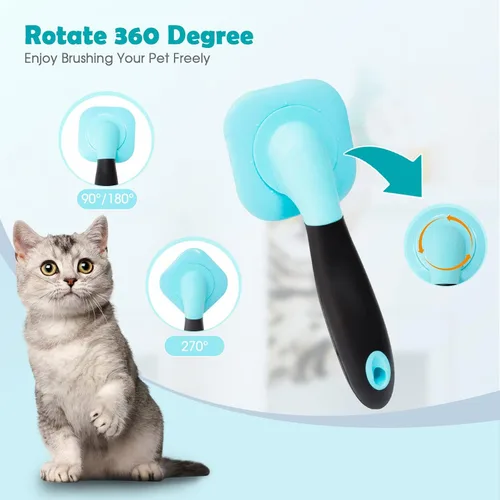 Miniatura 3 de Cepillo Slicker, cepillo para perros con pinzas de limpieza suave para eliminar el pelo suelto, cepillo para perros pequeños, cachorros, yorkies