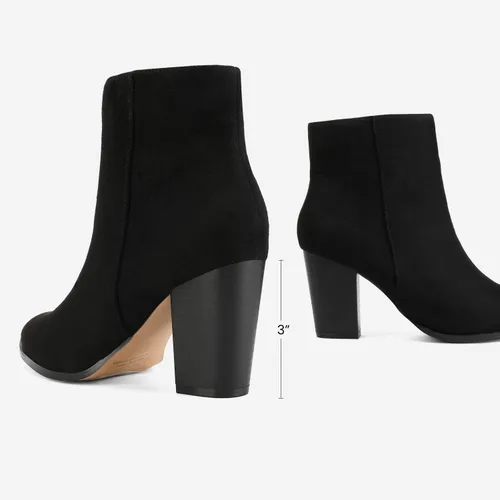 Miniatura 4 de DREAM PAIRS Botines de tacón grueso de bloque para mujer