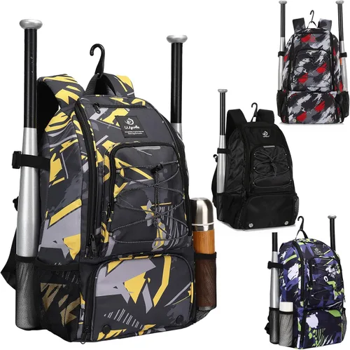 Miniatura 10 de Bolsa para bate de béisbol y sóftbol para jóvenes Adultos, mochila de equipo de béisbol con compartimento para zapatos, gancho para cerca