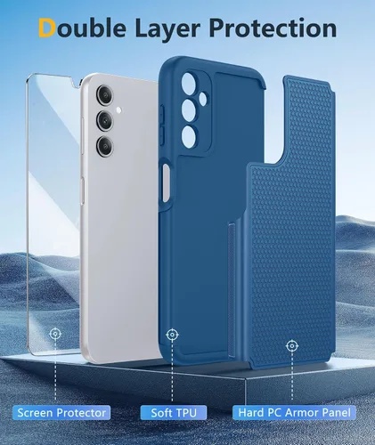 Miniatura 3 de FNTCASE Funda para teléfono Galaxy A14-5G: protección contra caídas de grado militar Samsung A14 5G, probada contra caídas de 14 pies, protector