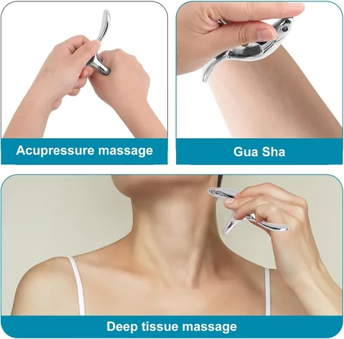 Miniatura 5 de Gua Sha Point - Herramienta de masaje de aleación de zinc, herramienta de raspador muscular para masaje de tejido profundo, diseño ergonómico