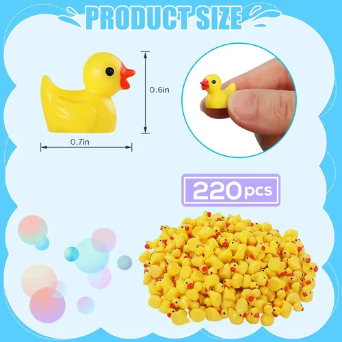 Miniatura 2 de LOUHUA Mini patos de resina, paquete de 220 figuras de pato pequeñas a granel para decoración de casa de muñecas en miniatura, accesorios