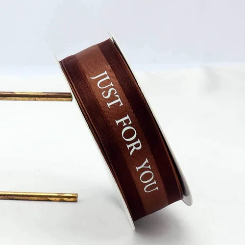 Miniatura 3 de Cinta de gasa marrón de 1 pulgada, cinta Just for You para fiestas de vacaciones, decoraciones de boda, envoltura de regalo de 22 yardas para Marrón