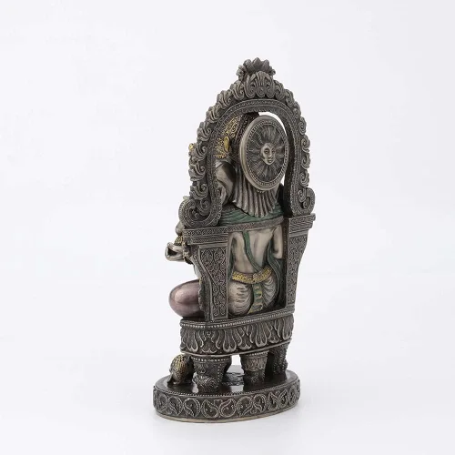 Miniatura 8 de Veronese Design 10 1/4 pulgadas de alto Lord Ganesha sentado en el trono con arco del templo elefante hindú Dios Fortuna Estatua de resina bronceada