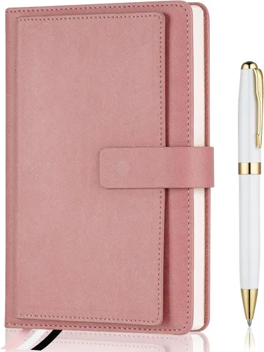 Miniatura 9 de Cuaderno Ejecutivo con Líneas, 256 Páginas, Rayado Universitario, Tapa Dura de Cuero A5, Bolígrafo Incluido, con Bolsillo para Notas; Cuadernos