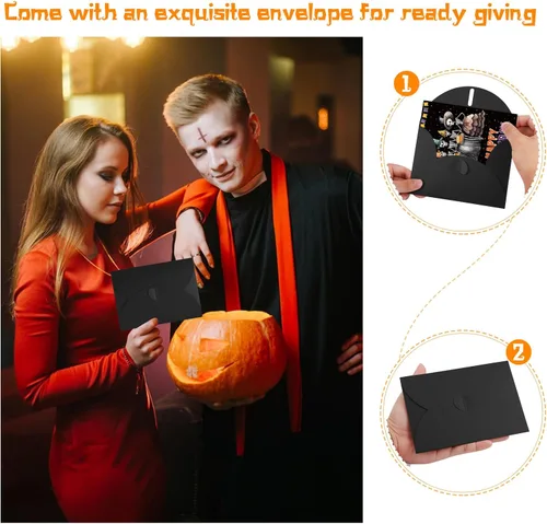 Miniatura 6 de WhatSign Divertida tarjeta de cumpleaños de Halloween, diseño de esqueleto espeluznante, tarjetas de Halloween para mujeres, hombres, niñas y niños