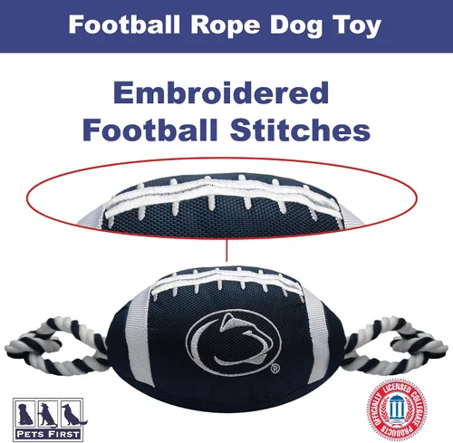 Miniatura 7 de NCAA Penn State Nittany Lions - Juguete de fútbol para perro, materiales de nailon de calidad resistente, cuerdas de tracción fuertes, chirriador
