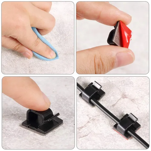 Miniatura 3 de Maitys 60 Piezas Clips de Cable para Exterior Ganchos Adhesivos de Navidad Organizador de Cables Clips de Luz para Alambre Ocultador de Cables