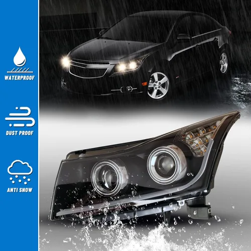 Miniatura 6 de Faros delanteros LED aptos para Chevy Cruze Chevrolet 2011, 2012, 2013, 2014, 2015, 2016, 2016, faros delanteros, 1 par