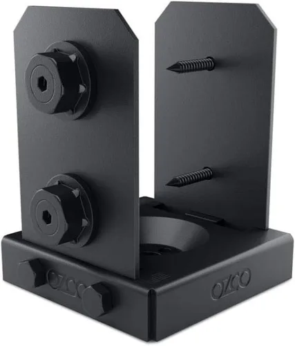 Miniatura 10 de Ozco Ironwood - Kit de base de poste de 6 x 6, incluye 1 placa base de poste, 4 placas decorativas, 8 tuercas hexagonales, tornillos de madera OWT