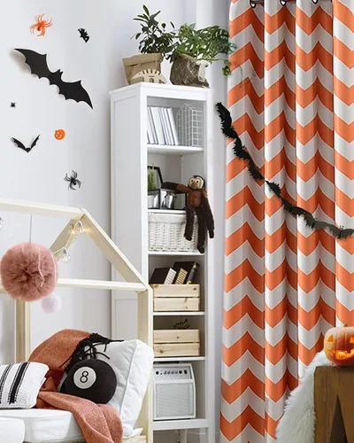 Miniatura 15 de Melodieux - Cortinas de chevron de moda para sala de estar y comedor, cortinas con ojales oscurecedores y parte superior para ventanas