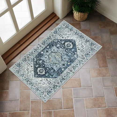 Miniatura 24 de Collive Tapete lavable para puerta de interior, antideslizante, alfombra de entrada retro de 20 x 32 pulgadas, tapete de entrada de absorción Multi