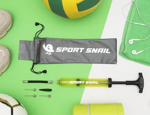 Miniatura 9 de Bomba de mano para pelotas – Bomba de aire portátil con aguja de 3 piezas y estuche compacto – Inflador deportivo pequeño – Voleibol, fútbol