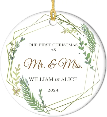 Miniatura 24 de Adornos personalizados para la primera Navidad del bebé 2024 con nombre y texto, adorno de elefante personalizado para bebés recién nacidos