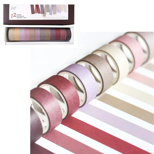 Miniatura 3 de VIVIQUEN Juego de 24 rollos de cinta adhesiva Washi, paquete de cinta adhesiva de color de 0.591 in, cintas finas decorativas para niños y regalos