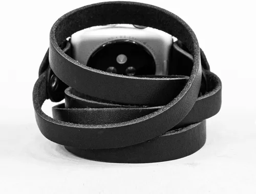 Miniatura 8 de boho Leather multi wrap band compatible with Apple watch 38mm 40mm 41mm 42mm 44mm 45mm 46mm 49mm, Handmade UA 1860