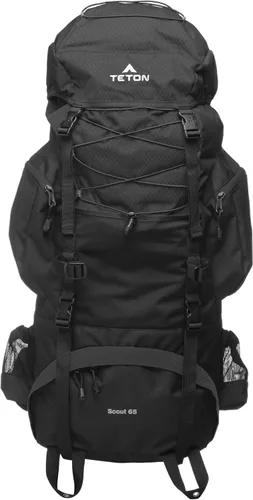 Miniatura 15 de Teton - Mochila con marco interno Scout de 55L para senderismo, camping, mochilero, viajes, cubierta de lluvia incluida, Huckleberry Arándano