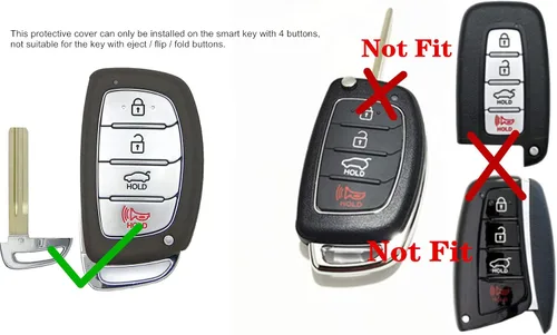 Miniatura 3 de REPROTECTING Funda de goma de silicona compatible con Hyundai Elantra Elantra GT Ioniq Sonata Tucson SY5MDFNA433 2016-2021