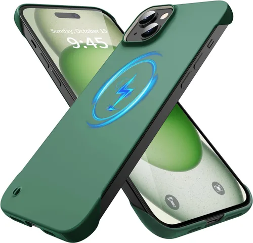 Miniatura 15 de GRECAZO Funda magnética delgada para iPhone 15 Plus de 6.7 pulgadas (2023), ultrafina, ligera, duradera, sin marco, mate, rígida, MagSafe con anillo